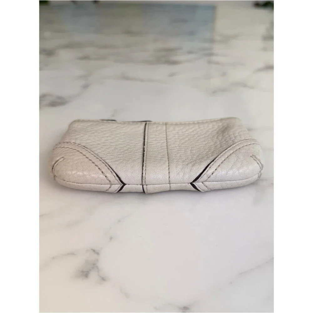 Coach Vintage Y2K Soho Pebbled Leather Medium Skinny Coin Purse Parchment Ivory